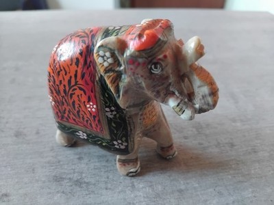 Elephant aus Speckstein Handbemalt Glücksbringer