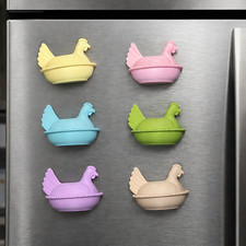 Set 6 Hen On Nest Chicken Fridge Magnets Gran...