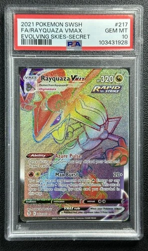 RAYQUAZA VMAX PSA 10 2021 POKEMON SWORD & SHIELD EVOLVING SKIES #217/203 FA 928