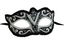 Venetian Masquerade Costume Mardi Gras Ball Prom Party Wedding White Black Mask 
