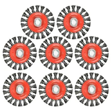 4 Inch Twist Knotted Wire Wheel Brush for Grinders, 5/8"-11 U