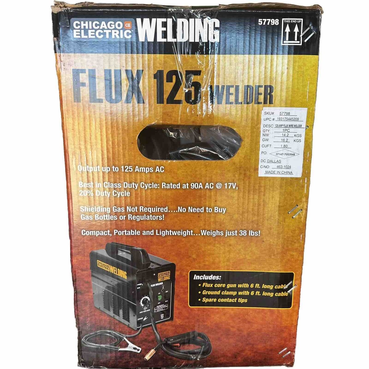 Chicago Electric Welding Flux Core 125 Amp Welder 57798