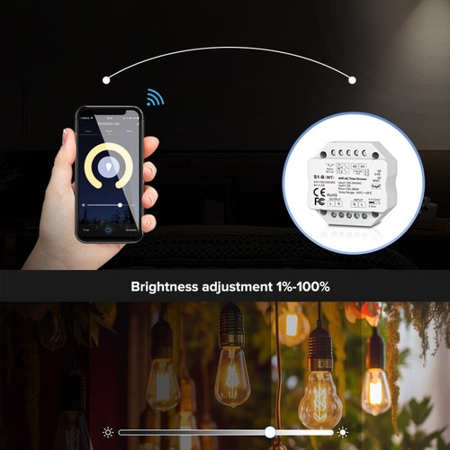 WiFi AC Triac LED Dimmer Controller Push Switch 2.4G RF Remote Control for Lamp - Picture 3 of 10