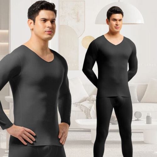 Men Fleece Lined Thermal Underwear Long Johns Top Bottom for Cold Weather US - Picture 7 of 42