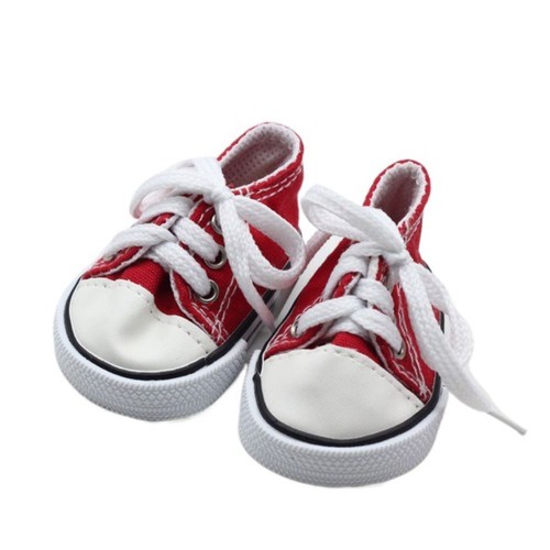 18 Inch Girl Doll Canvas Shoes 7cm Fashion Lines Flowers Sneakers Boots New - Picture 14 of 18