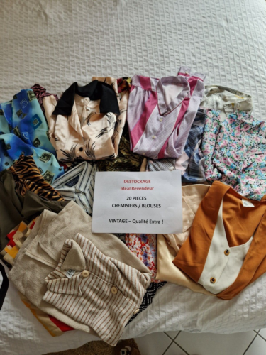 Destockage / Gros lot de chemisier / Blouse / chemise colorées vintage 20 pièces - Photo 1/12