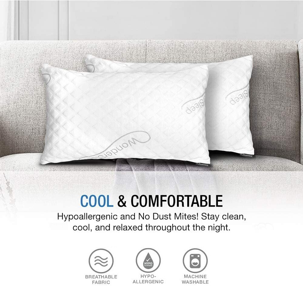 WonderSleep Dream Rite Shredded Memory Foam Pillow Queen Size,