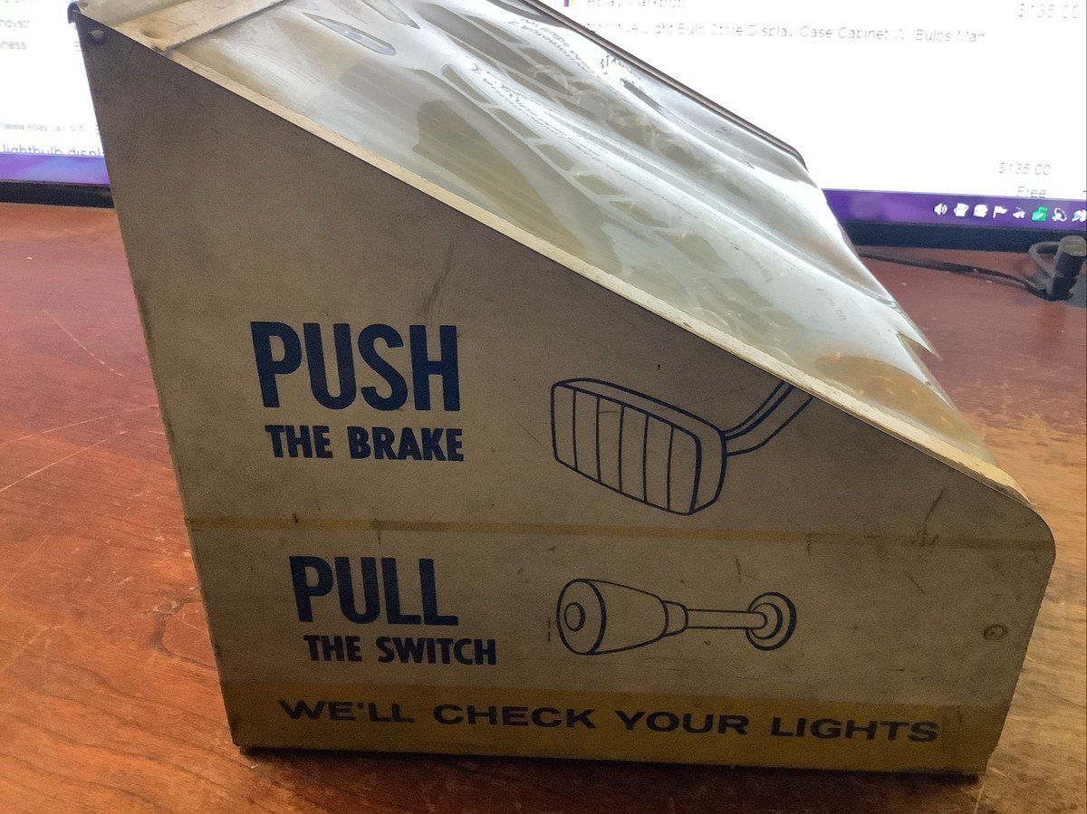 Vintage GE Automotive Light Bulb Store Display Case/Cabinet W