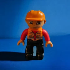 Duplo minifigure - Workman with orange vest - combined shipping (FIG20)