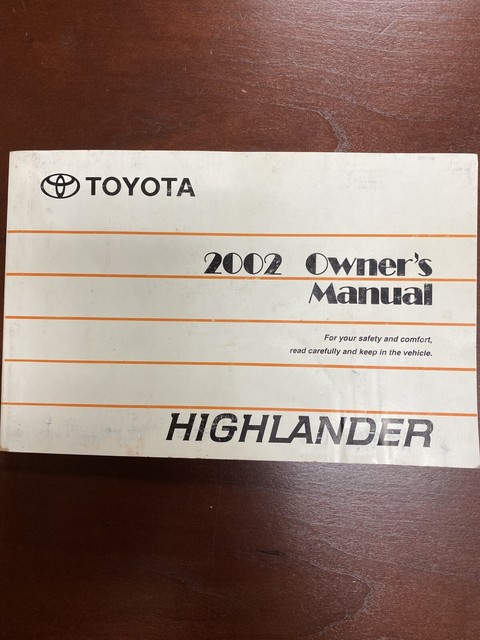 2002 Toyota Highlander Owners Manual Book | eBay