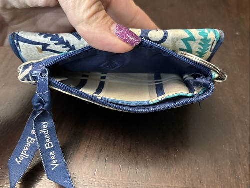 Vera Bradley Grab & Go Wallet "Santiago Blue” Pattern Fast Ship - Picture 14 of 16