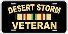 Desert Storm Veteran Novelty Car License Plate