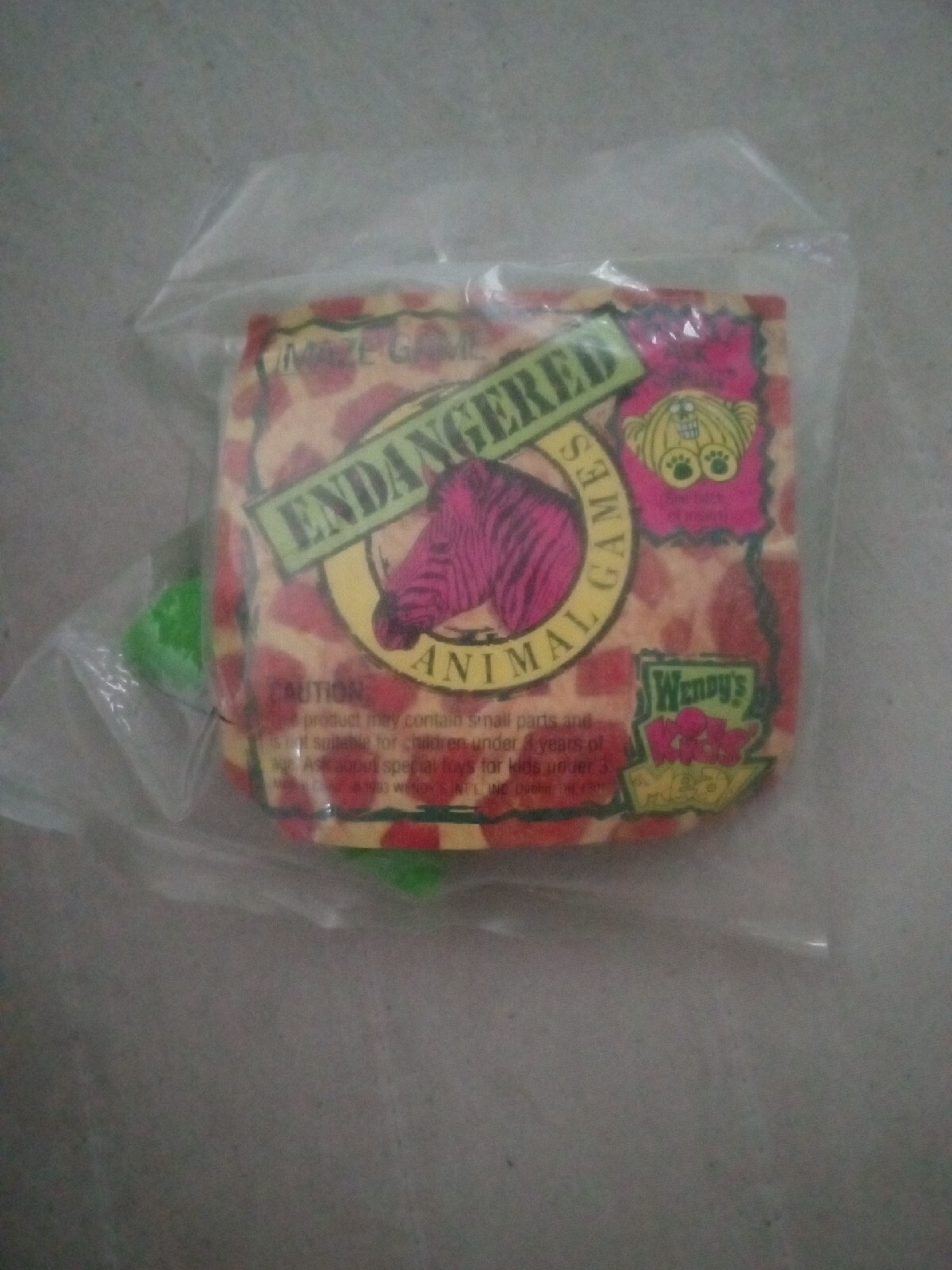 1993 Wendys Kids Meal Endangered Animal Games Sea Turtle Maze Game Ask Shagg NEW