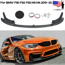 Front Bumper Lip Splitter For BMW F80 M3 F83 F82 M4 15-20 Carbon Color MP Style