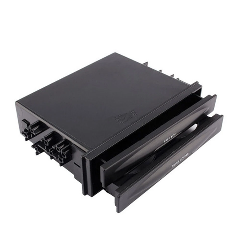 2-in-1 gm double Din radio pocket cup holder Case Black Foto 4 de 4