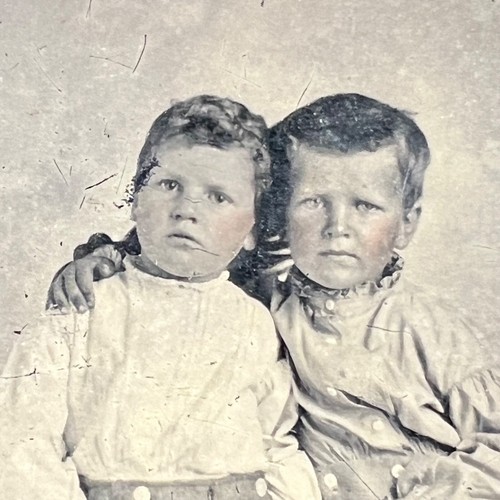 6 Tintype Photos Family Children Gramps Mom Dad Tinted 3x4" Leather Album READ - Picture 3 of 22