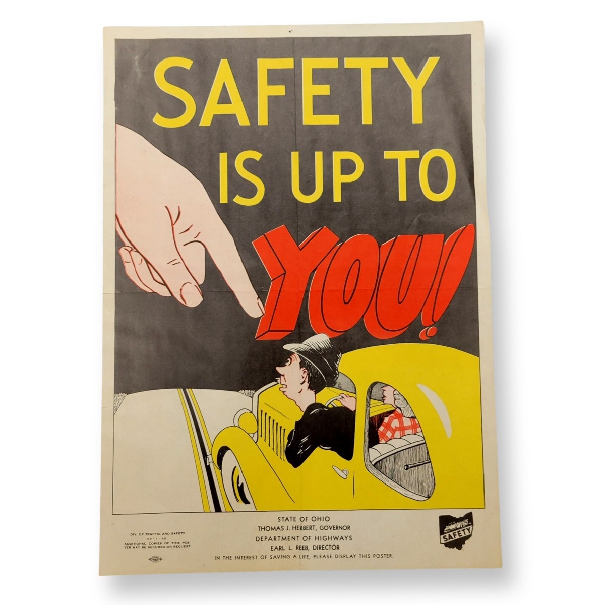 1940-50s Division Of Traffic And Safety Council 21x15 Poster