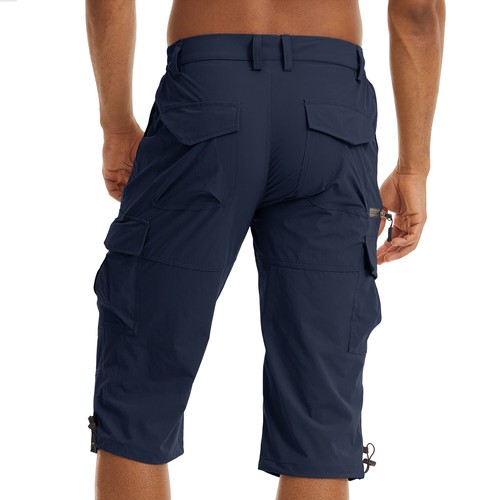 Pantalones cortos de carga para hombre 7 bolsillos secado rápido informales trabajo senderismo deporte 3/4 pantalones largos - Imagen 42 de 137