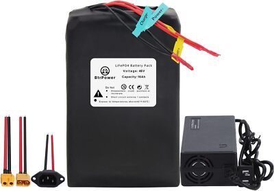 #ad 48V Ebike Battery Lithium LiFePO4 16Ah Batteries for Electric Bike Scooter Motor $159.99