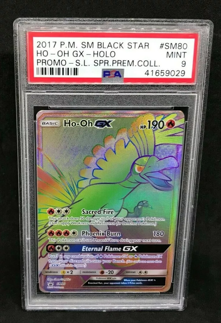 Ho-Oh GX PSA 9 SM80 Promo Rainbow Rare Full Art Mint Po