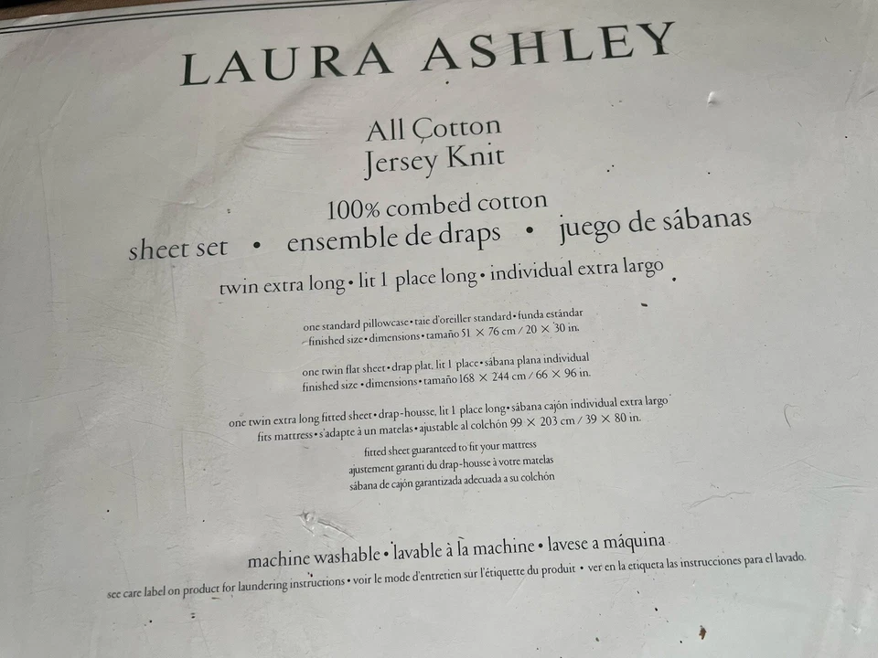 Juego de sábanas dobles de colección Laura Ashley 100 % jersey algodón tejido marrón hecho en Pakistán NUEVO Foto 3 de 4
