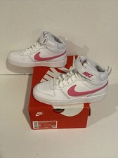 Nike Court Borough Mid 2 GS CD7782 116 Kids Girls Shoes White/Pinksicle 6Y