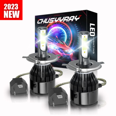 Pair H4 9003 HB2 LED Headlight Bulbs Kit High Low Beam Super Bright 6000K White