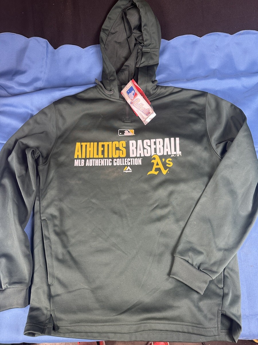 New Oakland A’s Sweatshirt Hoodie Majestic Sz Large MLB Athletics Green