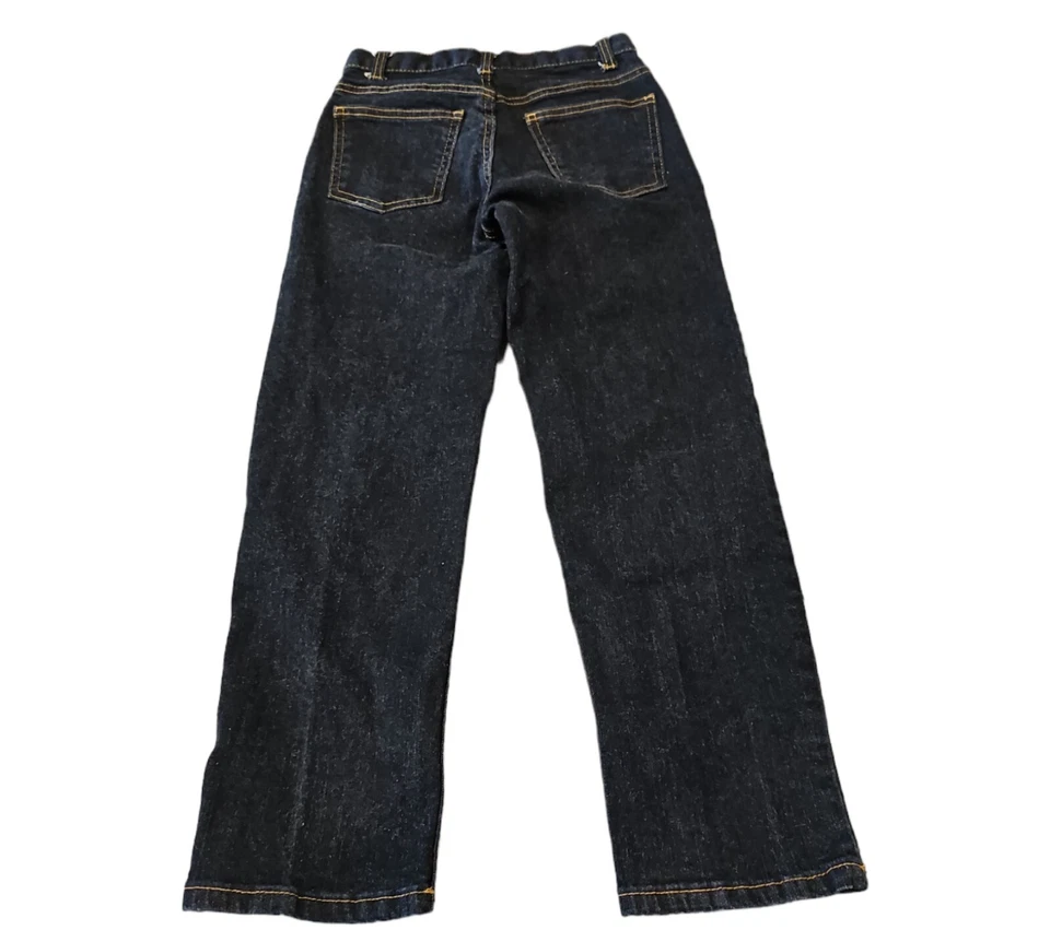 Pantalones de mezclilla descoloridos Glory para niños 10R azul pierna recta cintura ajustable pantalones informales Foto 2 de 4