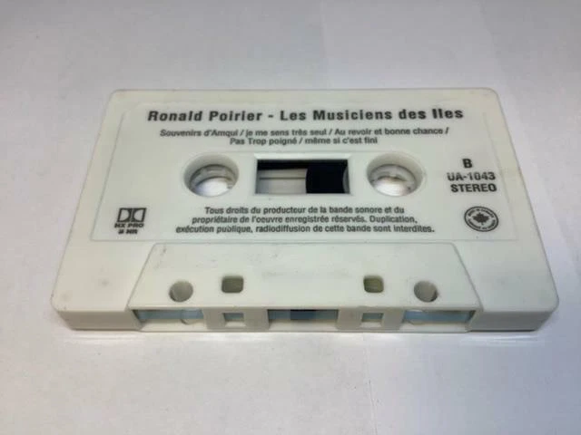 RONALD POIRIER Audio Cassette Tape LES MUSICIENS DES ILES Canada UA-1043 - Image 3 of 4