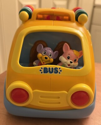 Happy Animal School Bus Bump And Go Action With Music, Animal Sounds, Lights