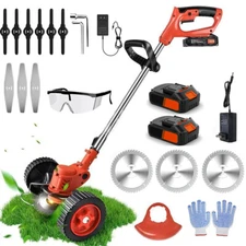 Cordless Electric Weed Lawn Eater Edger Yard Grass String Trimmer Cutter mower