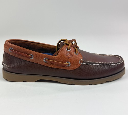 Sperry Top-Sider Leeward Two-Tone Tan Brown Mens 8.5 M Leather Boat Shoes