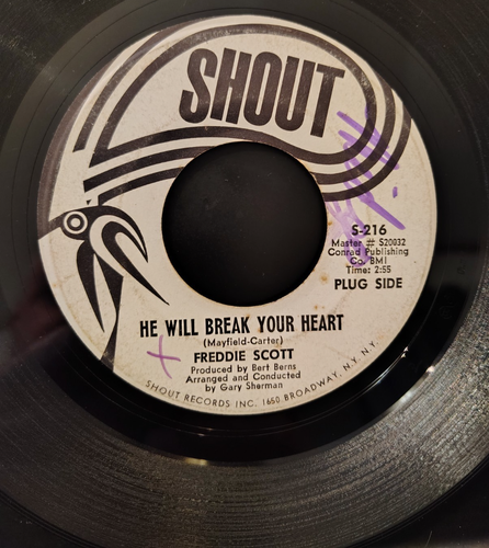 Freddie Scott/I'Ll Be Gone - He Will Break Your Heart Shout S-216 45 7" PROMO