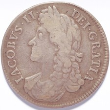 1687 King James II Silver Crown
