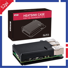 Raspberry Pi 5 Aluminum Heatsink Case Black Enlosure Shell for RPI 5