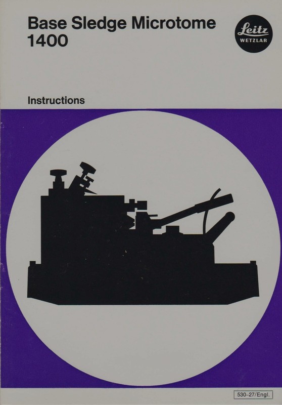 Instruction manual for the Leitz sledge microtome model 1400
