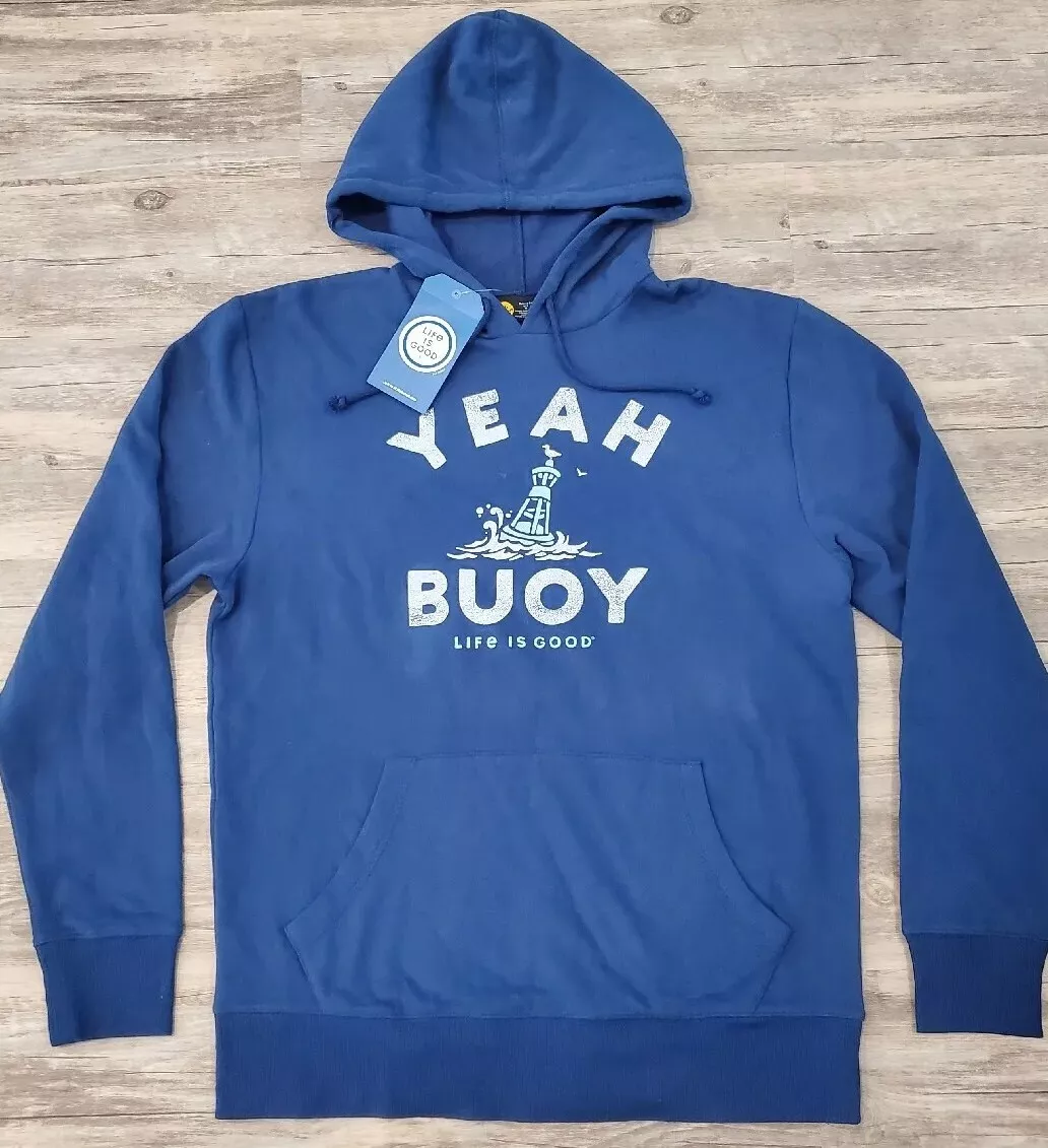 LIFE IS GOOD Mens Yeah Buoy Hoodie Sweatshirt Soft Cotton Sz M