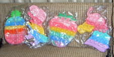 LOT 4 POP Bubble Fidgets Sensory MIP Strawberry Pineapple Dinosaur Unicorn