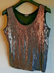 ladies silver sequin top
