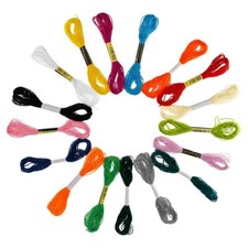 Embroidery Thread Multiple Colors - 100 Cotton - 5 Pack - Bundle of 7 Meters