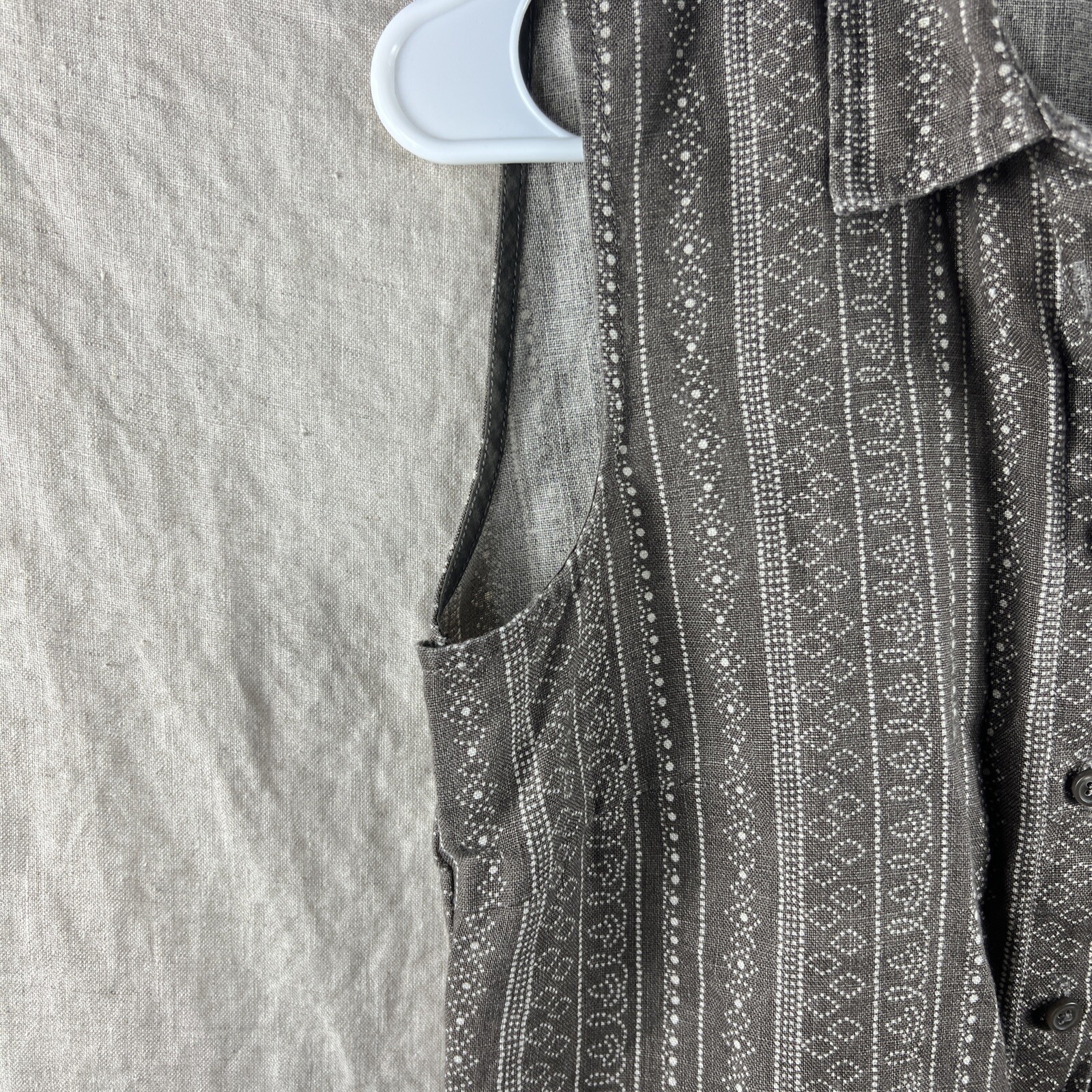 Garnet Hill Women's Brown Patterned Button Up Col… - image 8