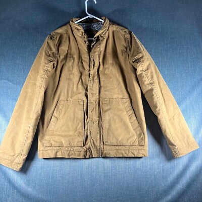 American Eagle Outfitters Mens Jacket Size Small Brown Sherpa Lined Button Front
