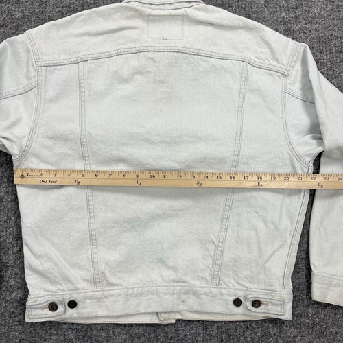 Levis Jacket Mens Medium White Light Blue Denim Trucker Rancher Type 3 705074803 - Picture 15 of 18