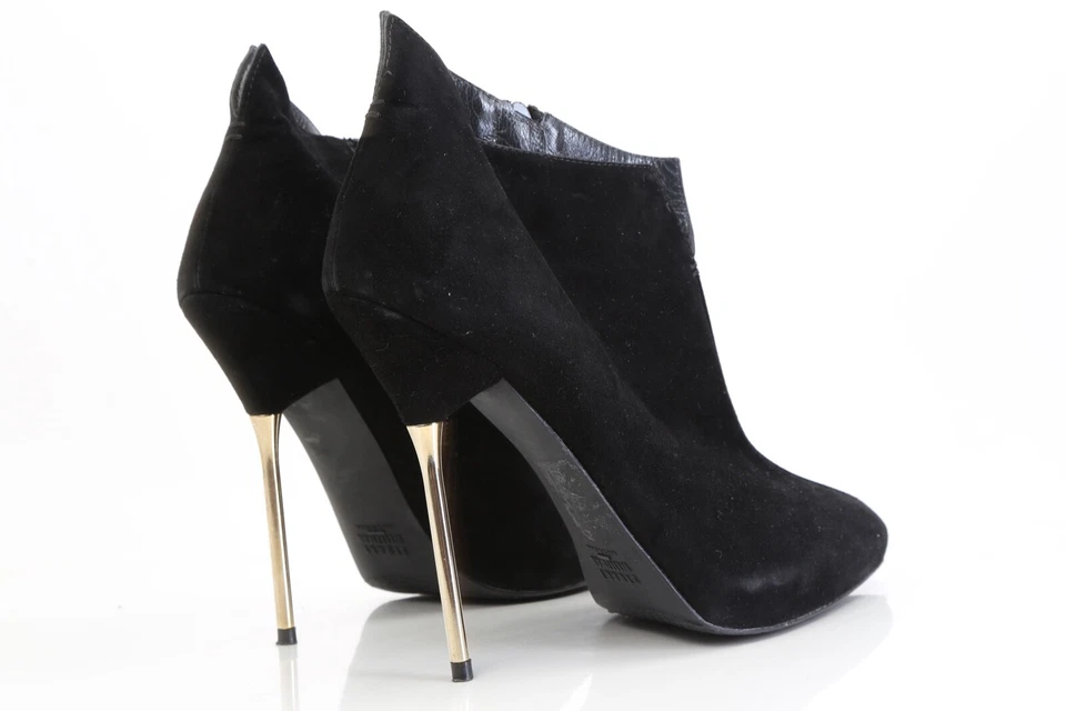 Stuart Weitzman Botines Negro Gamuza Tacones de Aguja Impresionantes Elegantes Talla 8.5 M Foto 3 de 4