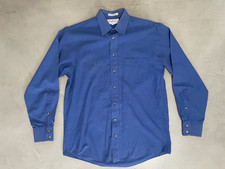 Vintage Burberry Button Down Shirt Made in USA Blue Men's Size 15.5-34