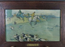 Antique Framed "The Fallowfield Hunt IV" Print by Cecil Aldin (1870–1935)