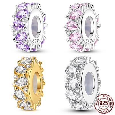 MULA 925 Sterling Silber Charm Wassertropfen AAA Zirkon Rubbe fit Frauen Armband