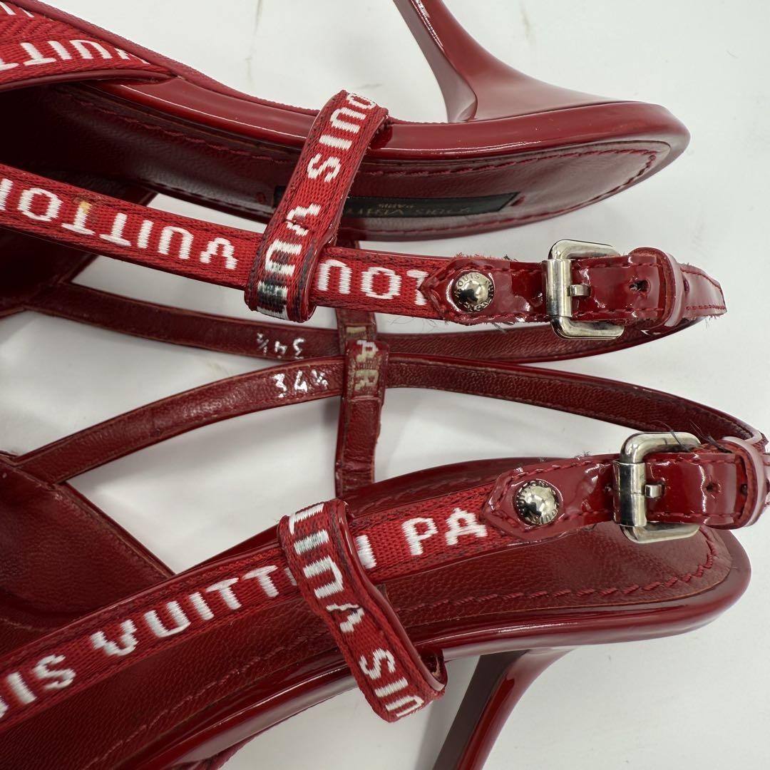 Louis Vuitton Open Toe Sandals Red US 4.5 Excellent Used No