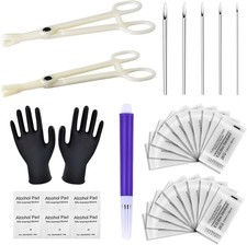 Piercing Kit 36Pcs Clamps with 25Pcs Mixed 12G 14G 16G 18G 20G...